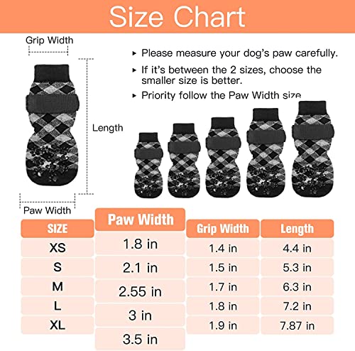 EXPAWLORER Double Side Anti-Slip Dog Socks - Dog Booties for Hot Pavement, Adjustable Pet Paw Protector, Traction Control Non-Skid for Indoor on Hardwood Floor Wear,Dog Shoes for Outdoor