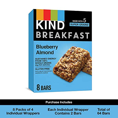 KIND Breakfast, Healthy Snack Bar, Almond Butter, Gluten Free Breakfast Bars, 8g Protein, 1.76 OZ Packs (6 Count)