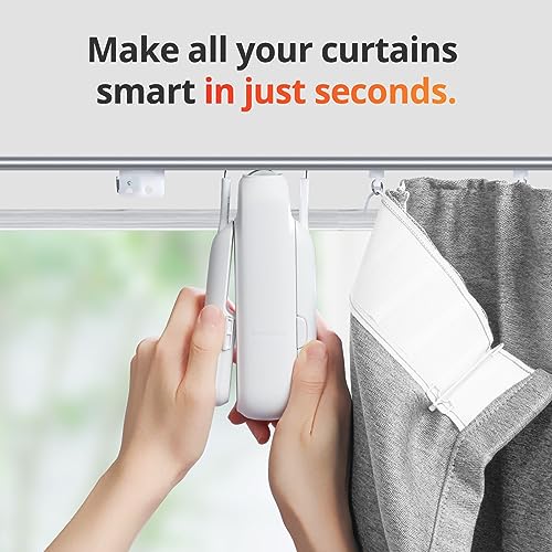 SwitchBot Automatic Curtain Opener - Bluetooth Remote Control Smart Curtain with App/Timer, Upgraded High-Performance Motor, Add SwitchBot Hub to Work with Alexa, Google Home, HomeKit (Curtain 3, Rod)