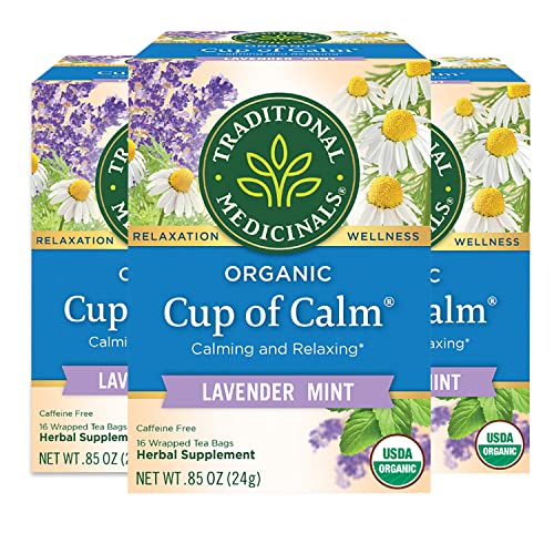 Traditional Medicinals Tea, Organic Lemon Balm, Calms Nerves & Supports Digestion, 16 Tea Bags