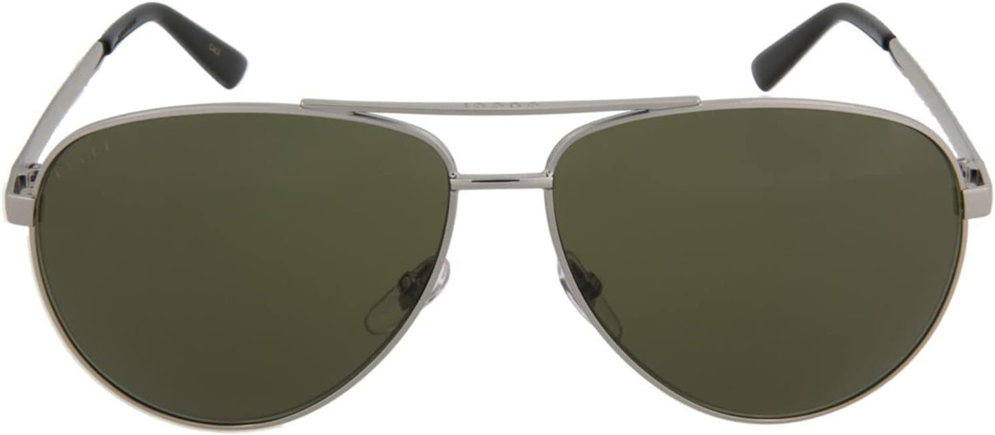 Gucci Aviator Sunglasses Ruthenium Ruthenium Green Luxury Eyewear Made In Italy Metal Frame Designer Fashion for Everyday Luxury