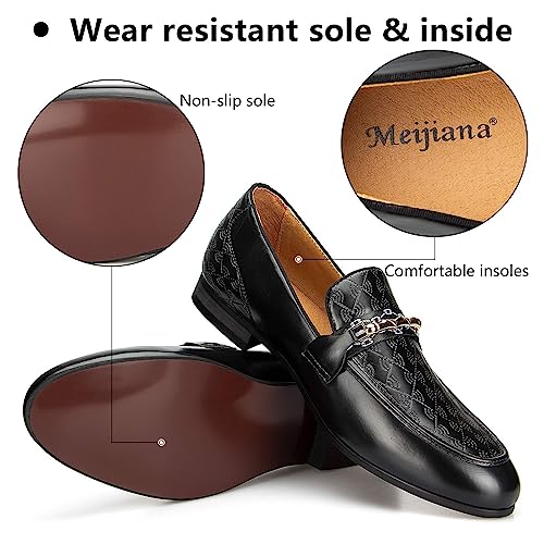 Meijiana Men's Fashion Classic Faux Leather Loafers and Weeding Dress Shoes for Men