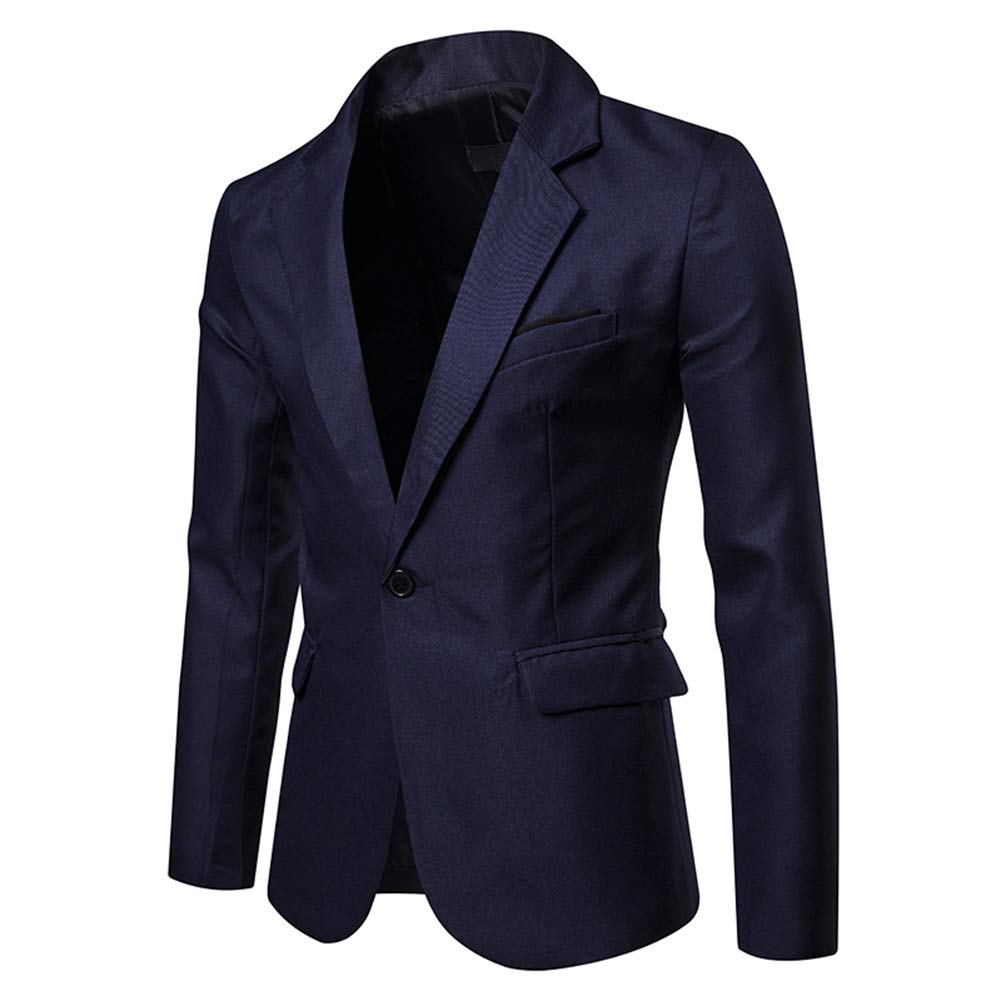 Cloudstyle Mens Casual Slim Fit Suit Jacket 1 Button Daily Blazer Business Sport Coat Tops