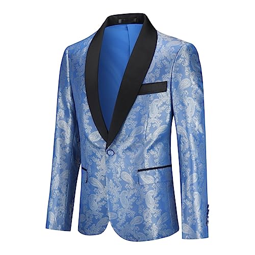 Cloudstyle Mens 2 Piece Paisley Dress Suit One Button Party Wedding Blazer Pants Sets