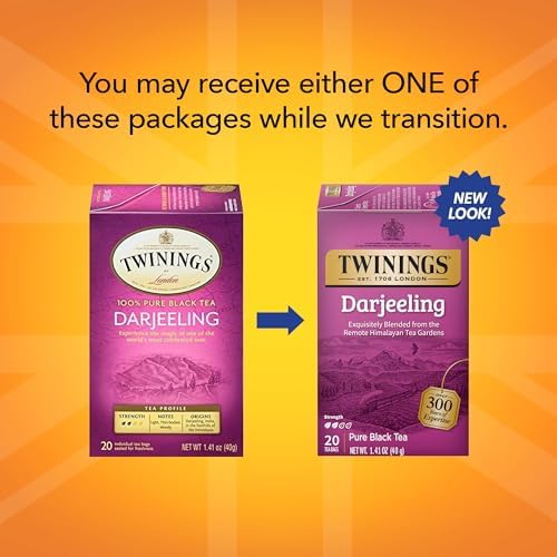 Twinings Decaffeinated English Breakfast Individually Wrapped Black Tea Bags, 20 Count Pack of 6, Flavourful & Robust