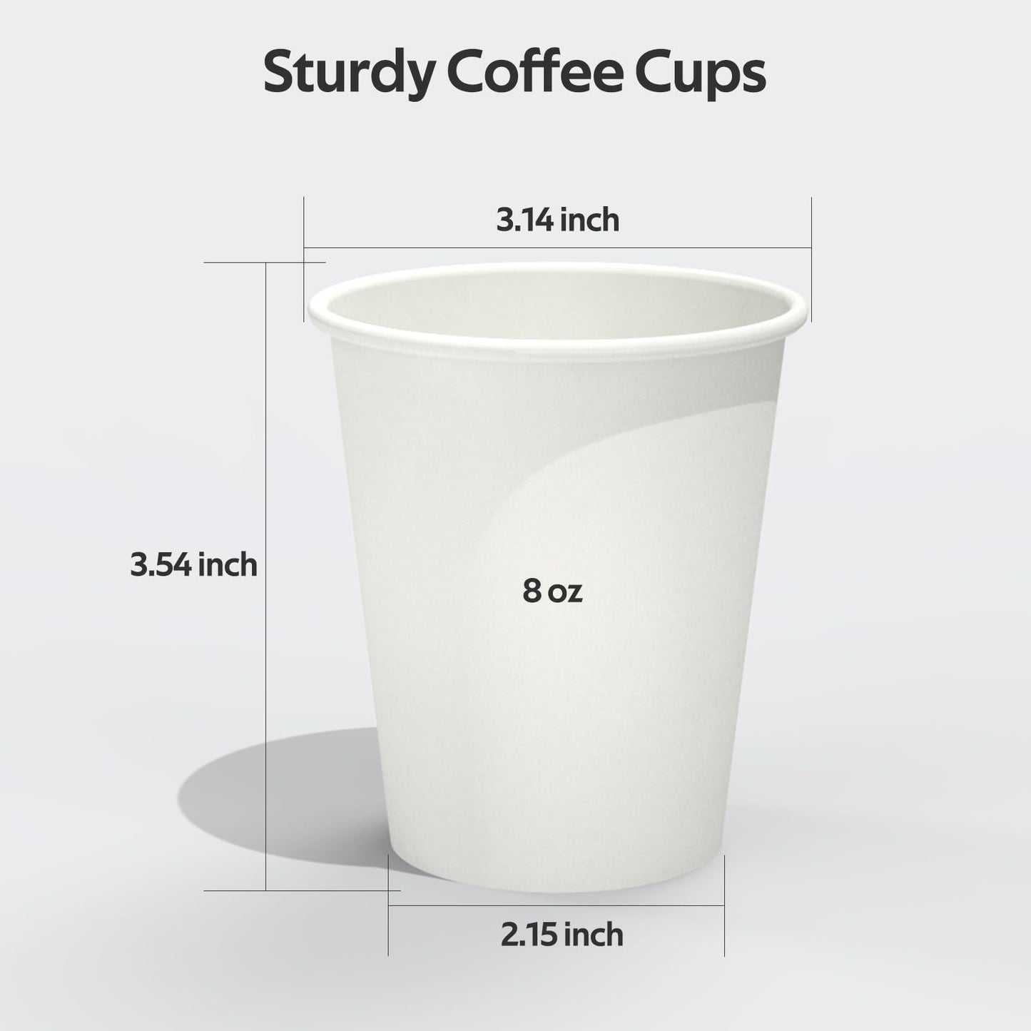 100 Count 12 oz Coffee Cups, Leak-Free Food Safe Paper Cups 12 oz, Disposable Coffee Cups, Hot Paper Coffee Cups 12oz, White Paper Cups for Cold and Hot Drinks