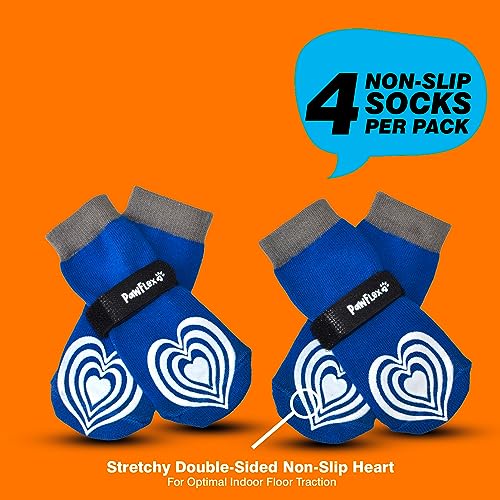 Medical First-Aid Double Sided Anti-Slip Cotton Dog Socks | PawFlex Comfy Pawz Silicone Nonslip at Inner Cuff for No Twisting or Sliding Off | Pet Paw Protection |Wound Care | Traction Control