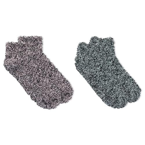 Dr. Scholl’s Women’s Fuzzy Spa Socks - Cozy Low Cut 2 & 3 Pairs - Lavender & Vitamin E Infused