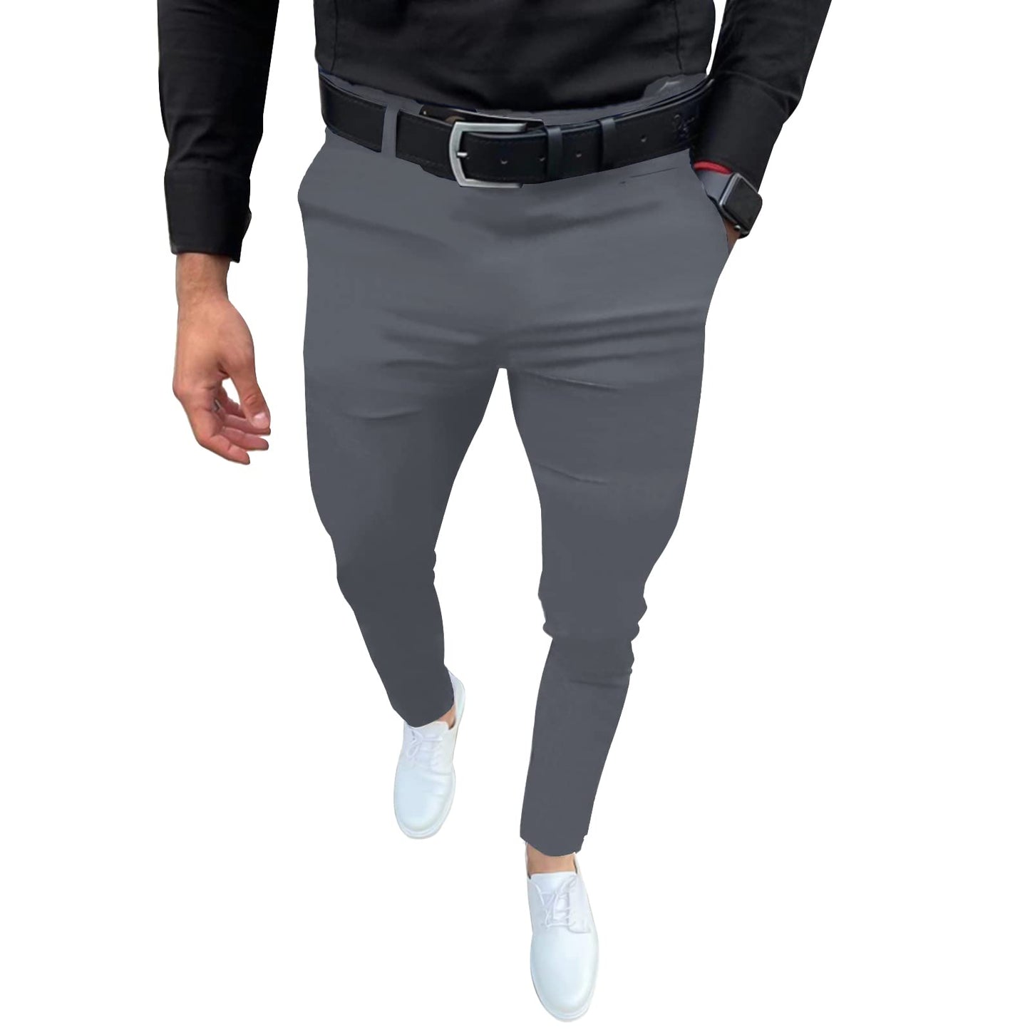 Mens Fashion Slim Fit Dress Pants Casual Business Skinny Stretch Pants Golf Pants