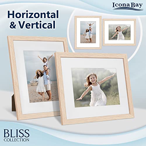 Icona Bay 5x7 Black Picture Frame, Modern Style Wood Composite Frame, Table Top or Wall Mount, Bliss Collection