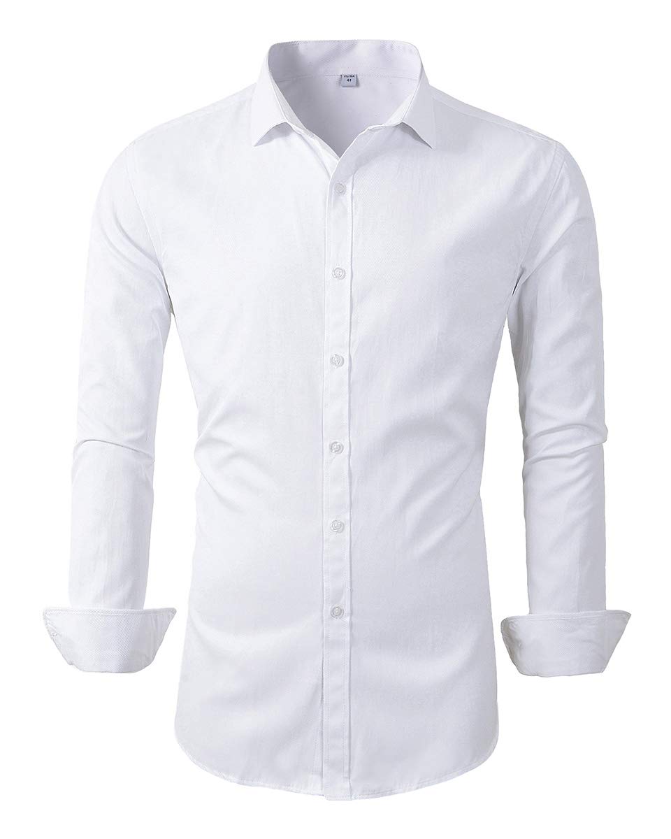 Beninos Mens Long Sleeve Slim Fit Dress Shirts