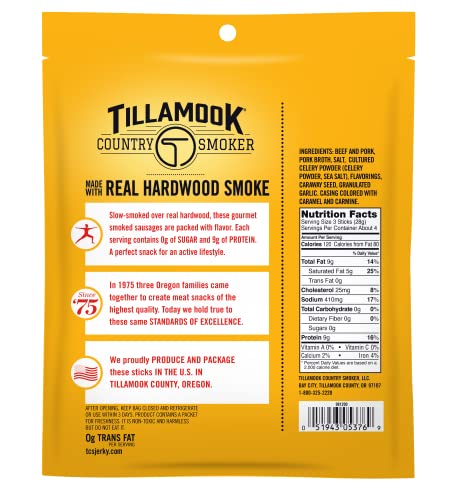 Tillamook Country Smoker Keto Friendly Zero Sugar Smoked Sausages, Original, 10 Ounce