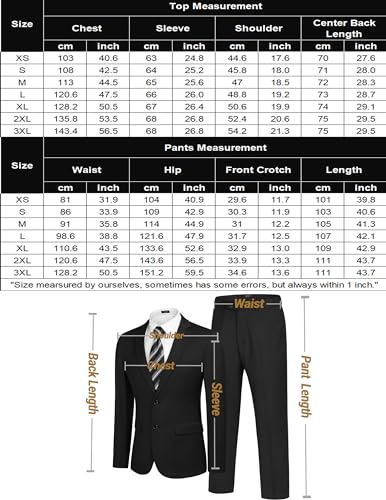 COOFANDY Men's 2 Piece Suits Classic Fit 2 Button Dress Suits Tuxedo Jacket Blazer for Wedding Business Dinner Prom