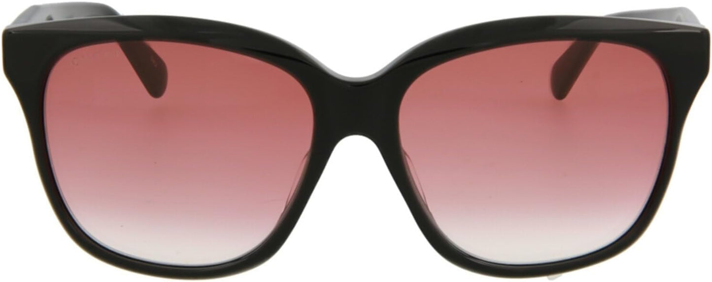 Gucci Square/Rectangle Sunglasses Black Black Red Luxury Eyewear Made In Italy Acetate Frame Designer Fashion for Everyday Luxury