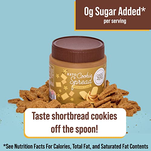 ChocZero Keto Cookie Butter Spread - No Sugar Added, Gluten Free, Low Carb Speculoos, Biscuit, Keto Friendly, Nut Butter Alternative, Dessert Hummus, Naturally Sweetened with Monk Fruit (1 jar, 12 oz)