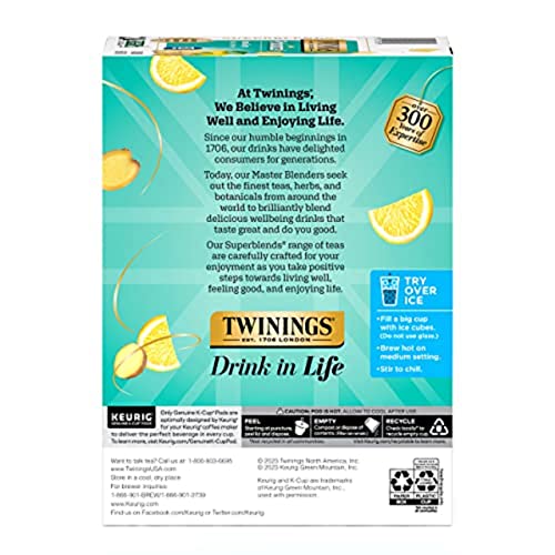 Twinings English Breakfast Tea K-Cup Pods for Keurig, Caffeinated, Smooth, Flavourful, Robust Black Tea, 24 Count (Pack of 1), Enjoy Hot or Iced