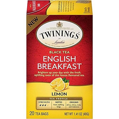 Twinings Decaffeinated English Breakfast Individually Wrapped Black Tea Bags, 20 Count Pack of 6, Flavourful & Robust