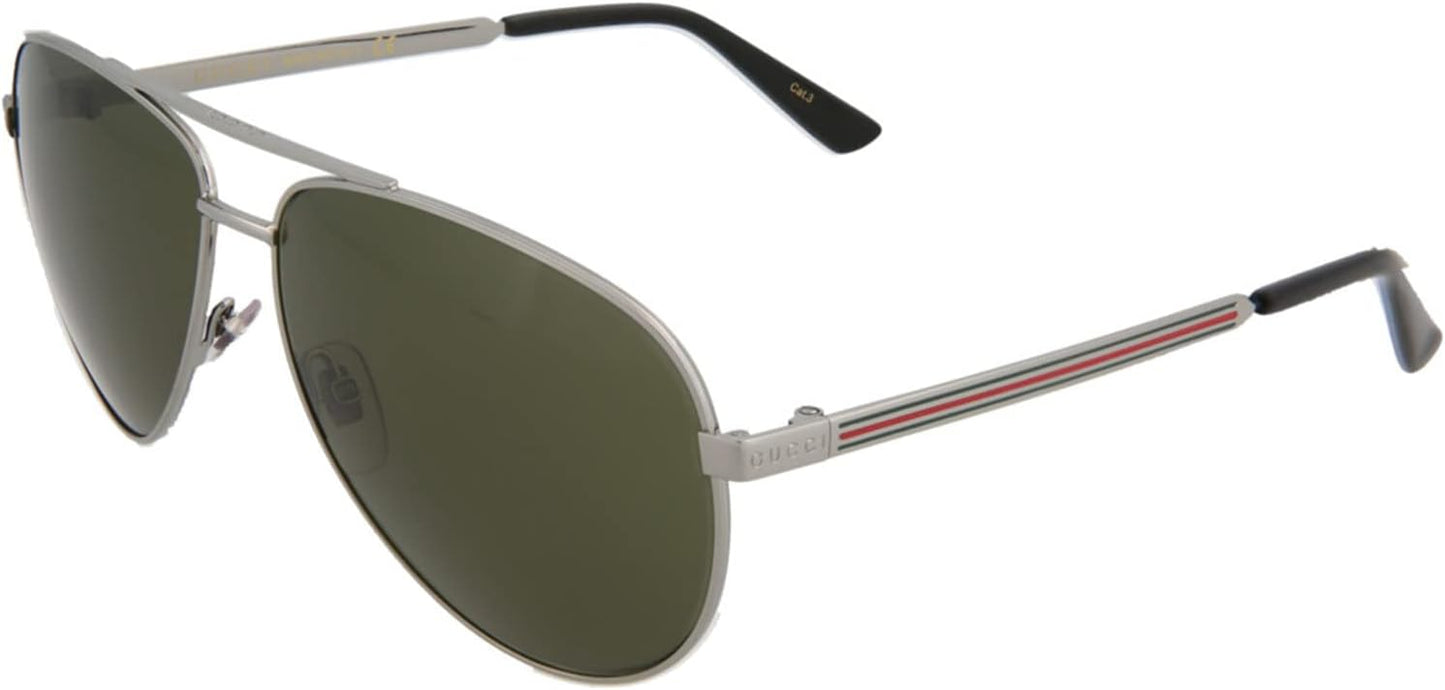 Gucci Aviator Sunglasses Ruthenium Ruthenium Green Luxury Eyewear Made In Italy Metal Frame Designer Fashion for Everyday Luxury