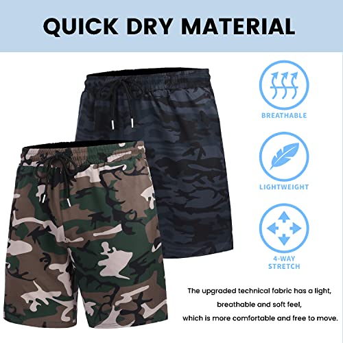 COOFANDY Men's 2 Pack Gym Workout Shorts Quick Dry Bodybuilding Weightlifting Pants Training Running Jogger with Pockets