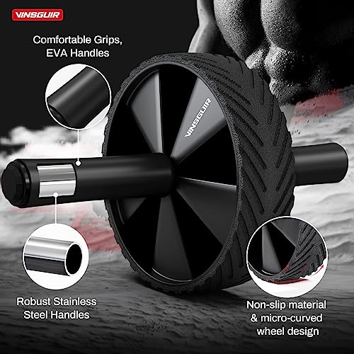 Vinsguir Ab Roller Wheel - Ab Workout Equipment for Difficult Abdominal & Core Strength Training, Home Gym Fitness Equipment, Exercise Wheel for Men Women