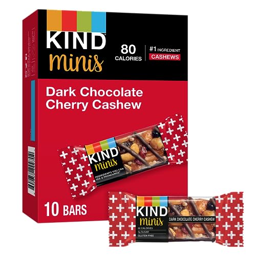 KIND Minis, Dark Chocolate Nuts & Sea Salt, Healthy Snacks, Gluten Free, Low Calorie Snacks, Low Sugar, 10 Count