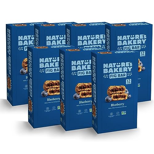 Natureâ€™s Bakery Whole Wheat Fig Bars, Blueberry, Real Fruit, Vegan, Non-GMO, Snack bar, Twin packs- 12 count