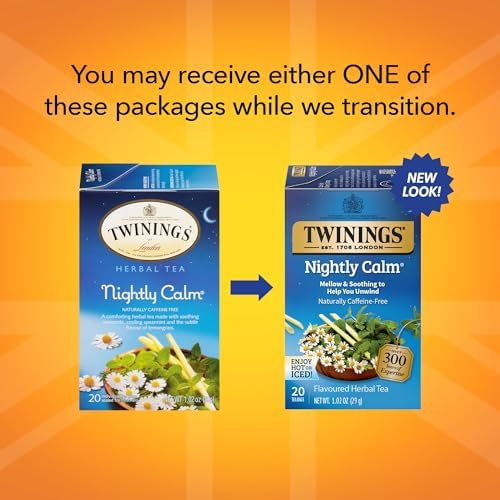 Twinings Decaffeinated English Breakfast Individually Wrapped Black Tea Bags, 20 Count Pack of 6, Flavourful & Robust