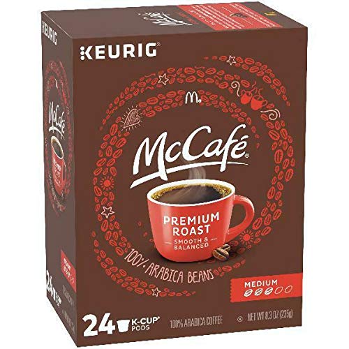 McCafe Premium Roast Coffee, Keurig Single Serve K-Cup Pods, Medium Roast, 24 Count (Pack of 4)