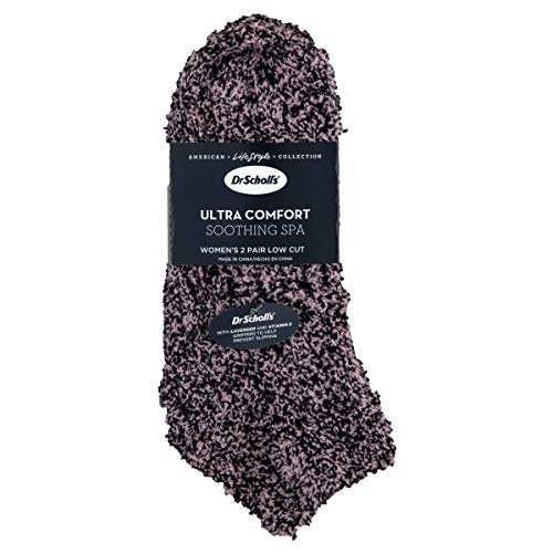 Dr. Scholl’s Women’s Fuzzy Spa Socks - Cozy Low Cut 2 & 3 Pairs - Lavender & Vitamin E Infused