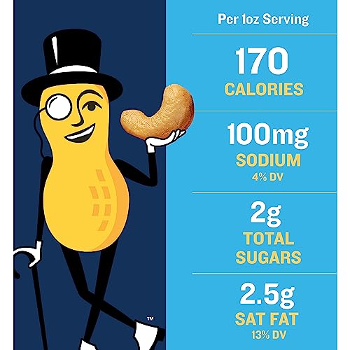 PLANTERS Deluxe Lightly Salted Whole Cashews, Party Snacks, Plant-Based Protein, Quick Snack for Adults, After School Snack, Roasted Cashew, Flavored with Sea Salt, Kosher, 1lb 2.25oz Canister