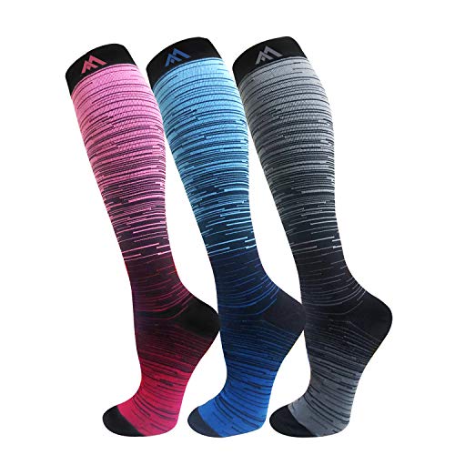 FuelMeFoot 3 Pack Copper Compression Socks - Compression Socks Women & Men Circulation - Best for Medical,Running,Athletic