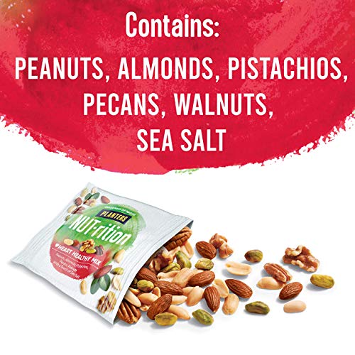 Planters NUT-RITION MEN'S HEALTH Recommended Nut Mix with Peanuts, Almonds, Pistachios Sea Salt, 7 ct of 1.25 oz Packs