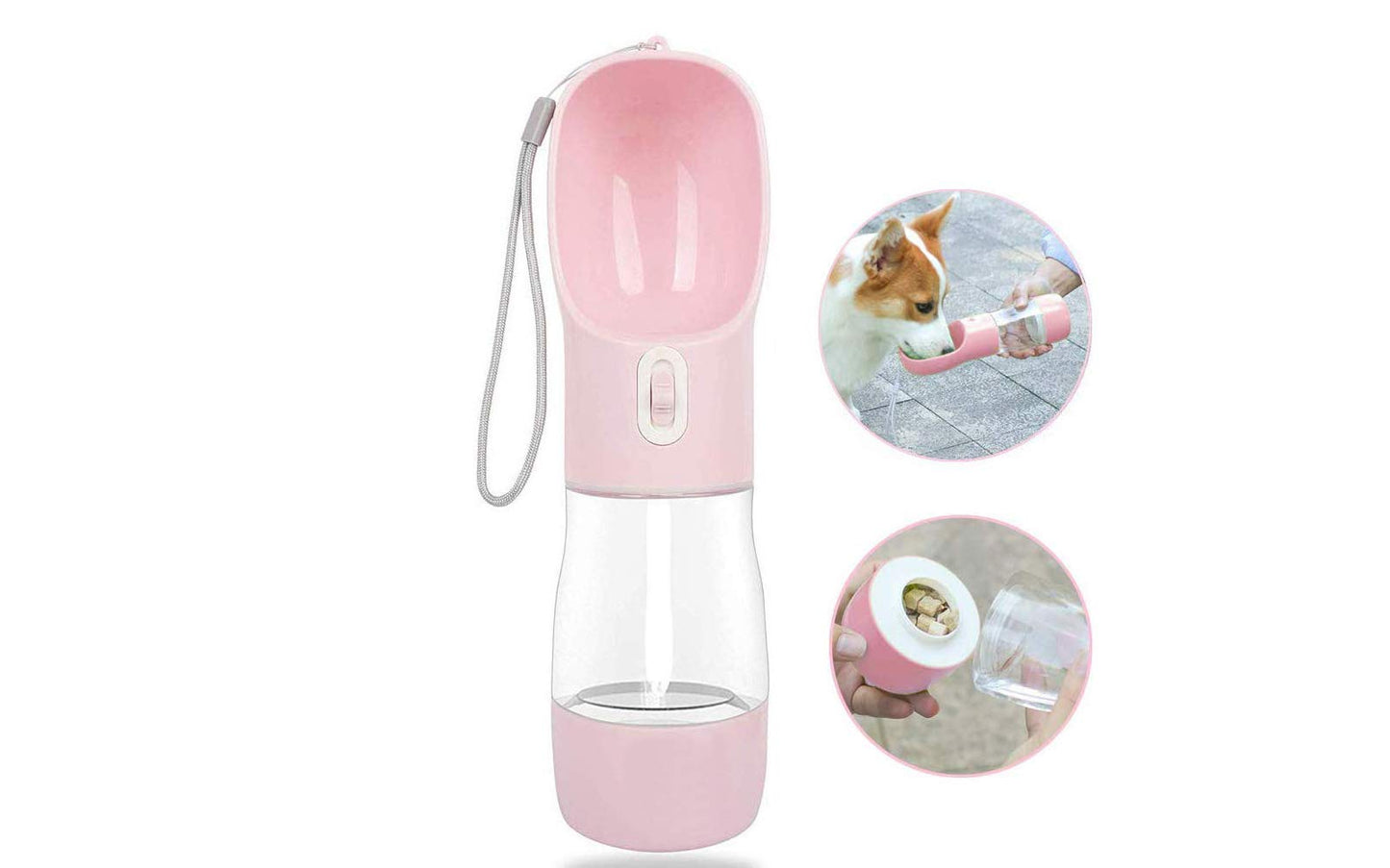 Dog Water Bottle for Walking, Multifunctional and Portable Dog Travel Water Dispenser with Food Container,Detachable Design Combo Cup for Drinking and Eating,Suitable for Cats and Puppy