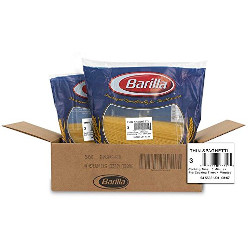 Barilla Spaghetti Pasta, 16 oz. Box (Pack of 8) - Non-GMO Pasta Made with Durum Wheat Semolina - Kosher Certified Pasta