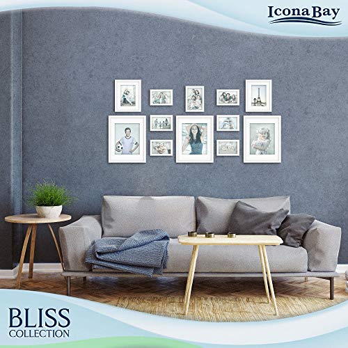 Icona Bay 5x7 Black Picture Frame, Modern Style Wood Composite Frame, Table Top or Wall Mount, Bliss Collection