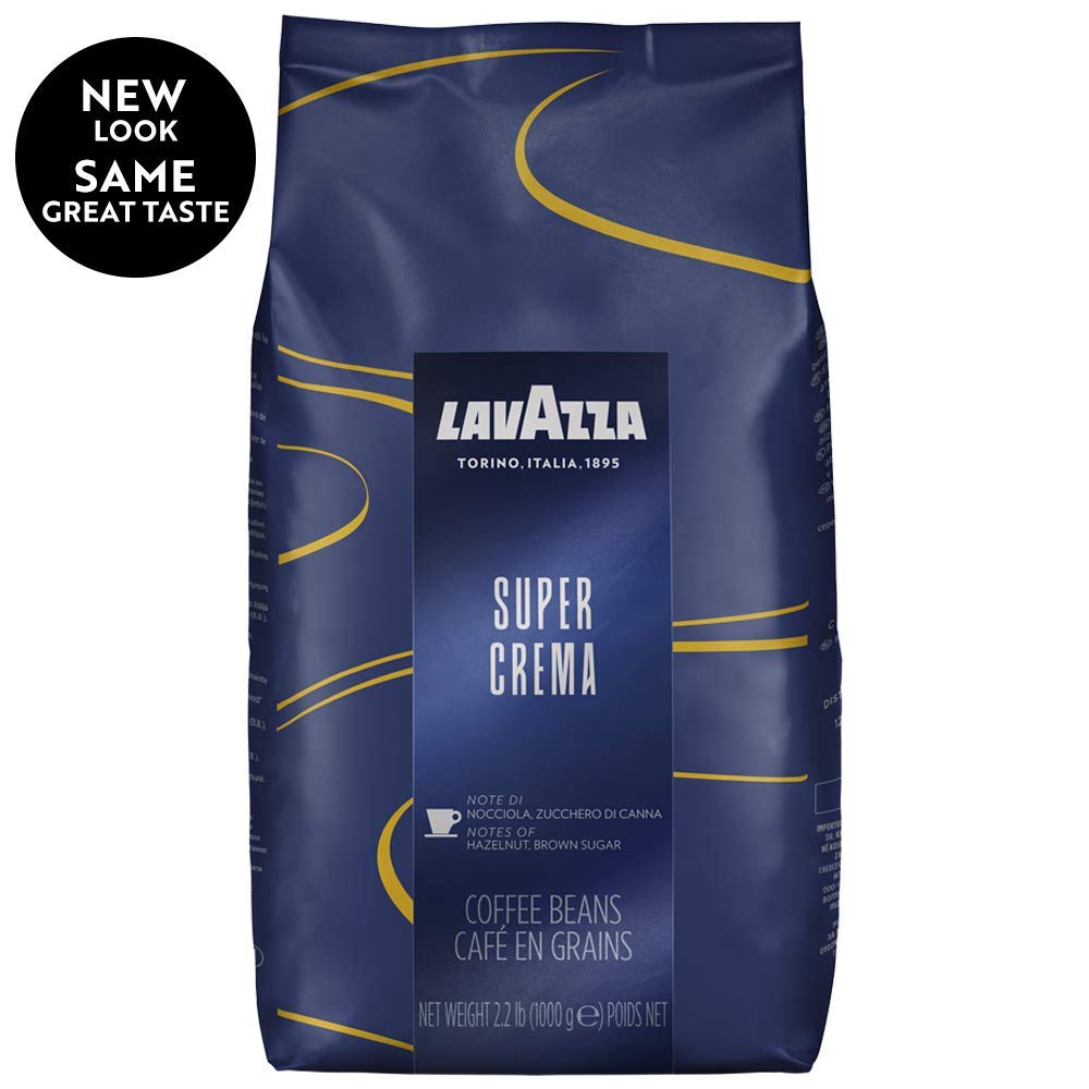 Lavazza Super Crema Whole Bean Coffee Blend, light-Medium Espresso Roast, 2.2 Pound (Pack of 1) ,Premium Quality, Aromatic, Mild and creamy