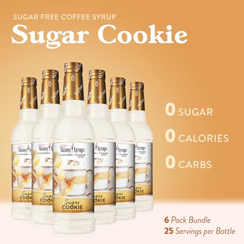 Jordan's Skinny Syrups Sugar Free Coffee Syrup, Cinnamon Dolce Flavor Drink Mix, Zero Calorie Flavoring for Chai Latte, Protein Shake, Food and More, Gluten Free, Keto Friendly, 25.4 Fl Oz, 1 Pack