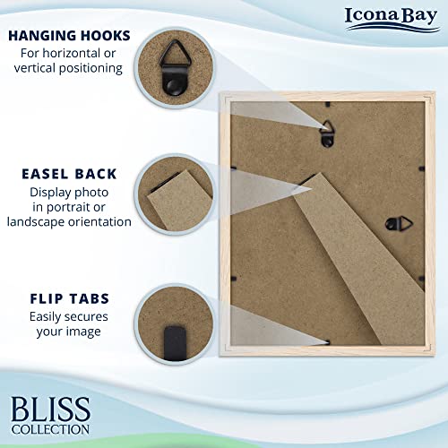 Icona Bay 5x7 Black Picture Frame, Modern Style Wood Composite Frame, Table Top or Wall Mount, Bliss Collection