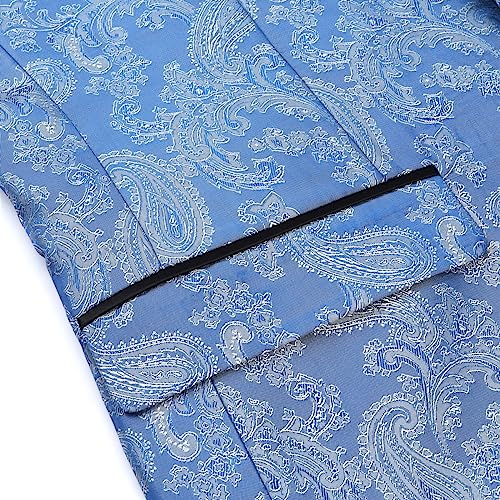 Cloudstyle Mens 2 Piece Paisley Dress Suit One Button Party Wedding Blazer Pants Sets