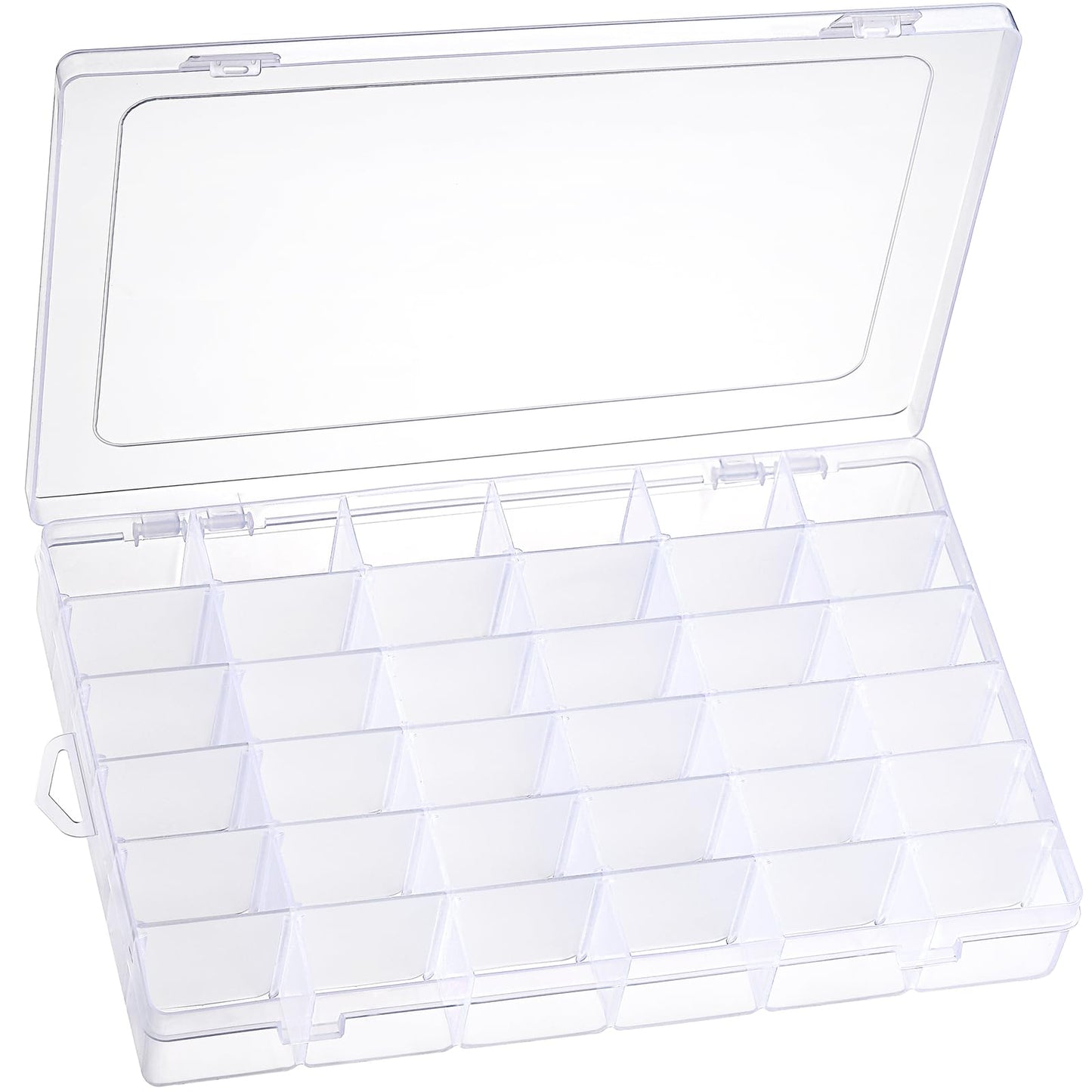 2 Pack 36 Grids Clear Plastic Organizer Box with Adjustable Dividers, Small Craft Organizers and Storage, Compartment Container for Bead, Nail, Jewelry, Art, DIY Crafts, Fishing Tackle, Small Items