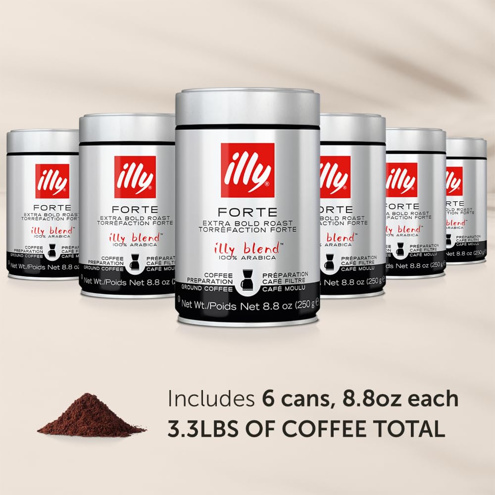 illy Ground Coffee Espresso - 100% Arabica Coffee Ground – Classico Medium Roast - Notes of Caramel, Orange Blossom & Jasmine - Rich Aromatic Profile - Precise Roast - No Preservatives – 8.8 Ounce