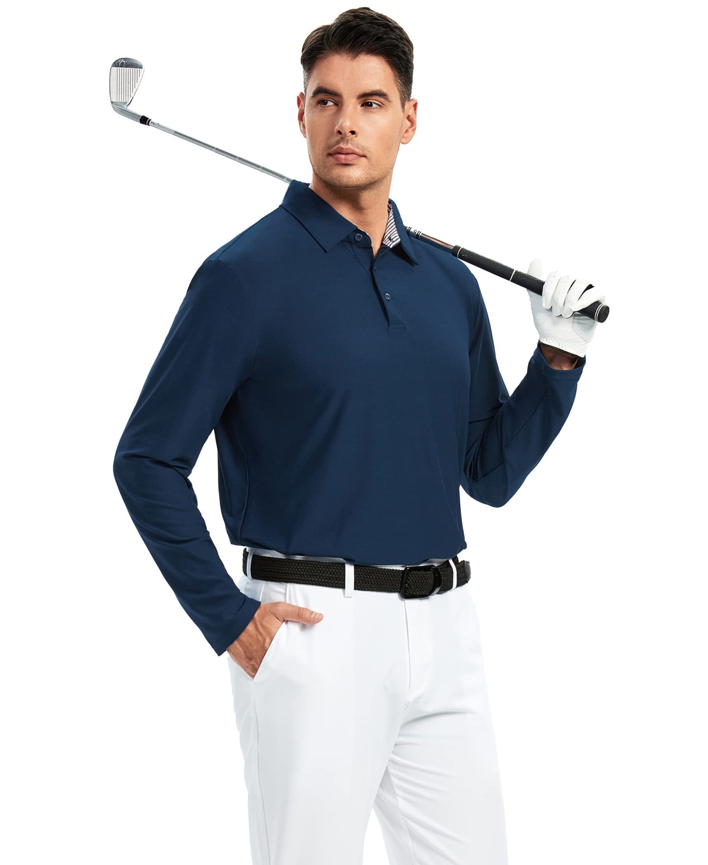 Alex Vando Mens Golf Shirt Moisture Wicking Quick-Dry Short Sleeve Casual Polo Shirts for Men