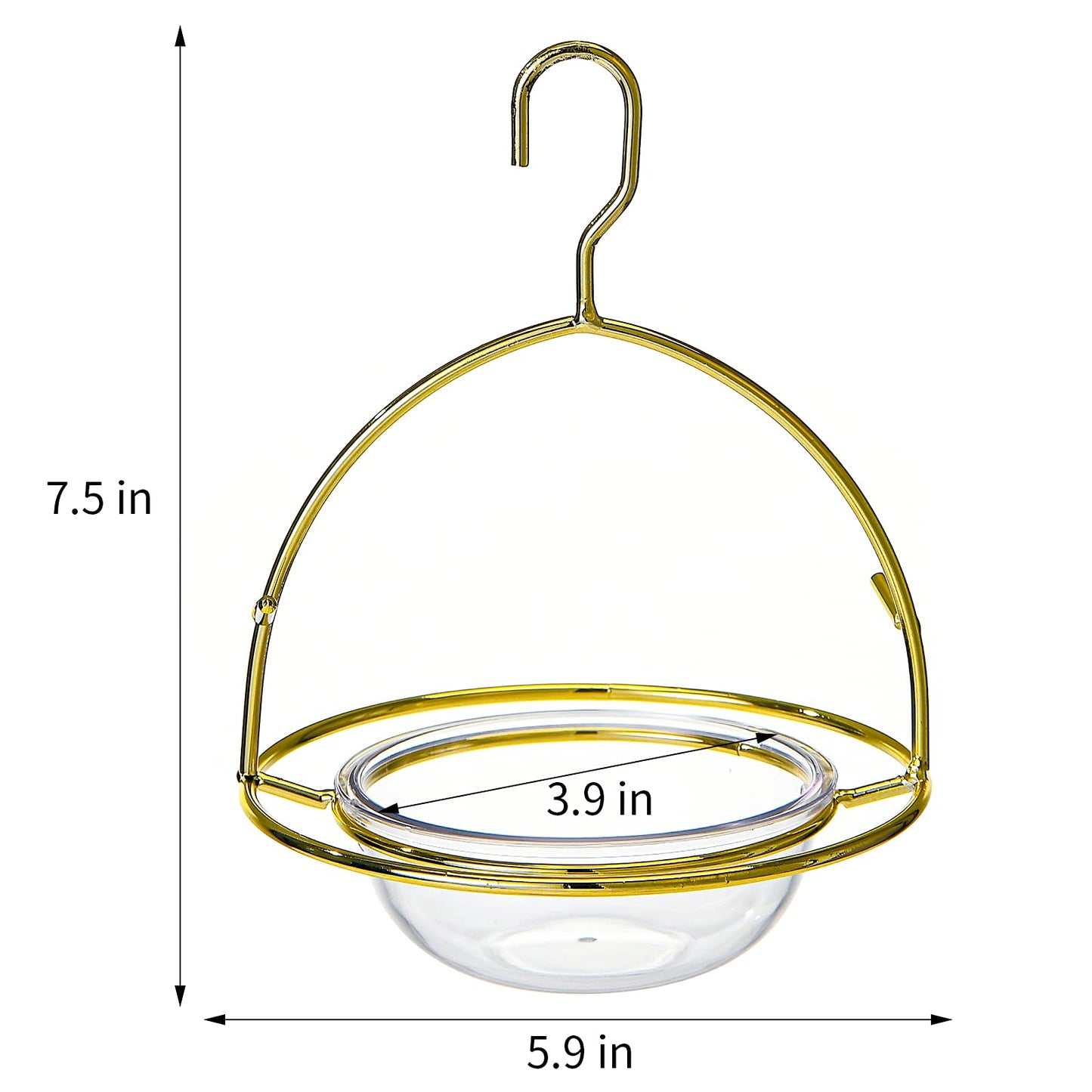 Hanizi Metal Hanging Oriole Bird Feeder with Fruit Holder Removable Drink Plasic for Garden Patio Outside