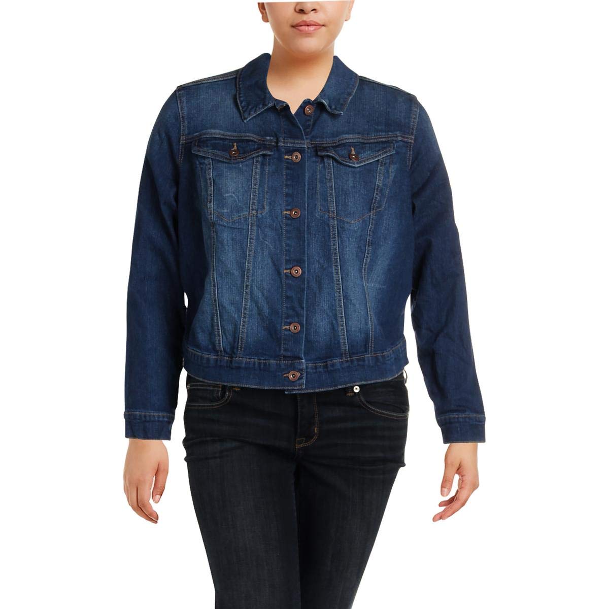 Jessica Simpson Women's Pixie Classic Feminine Fit Crop Jean Jacket