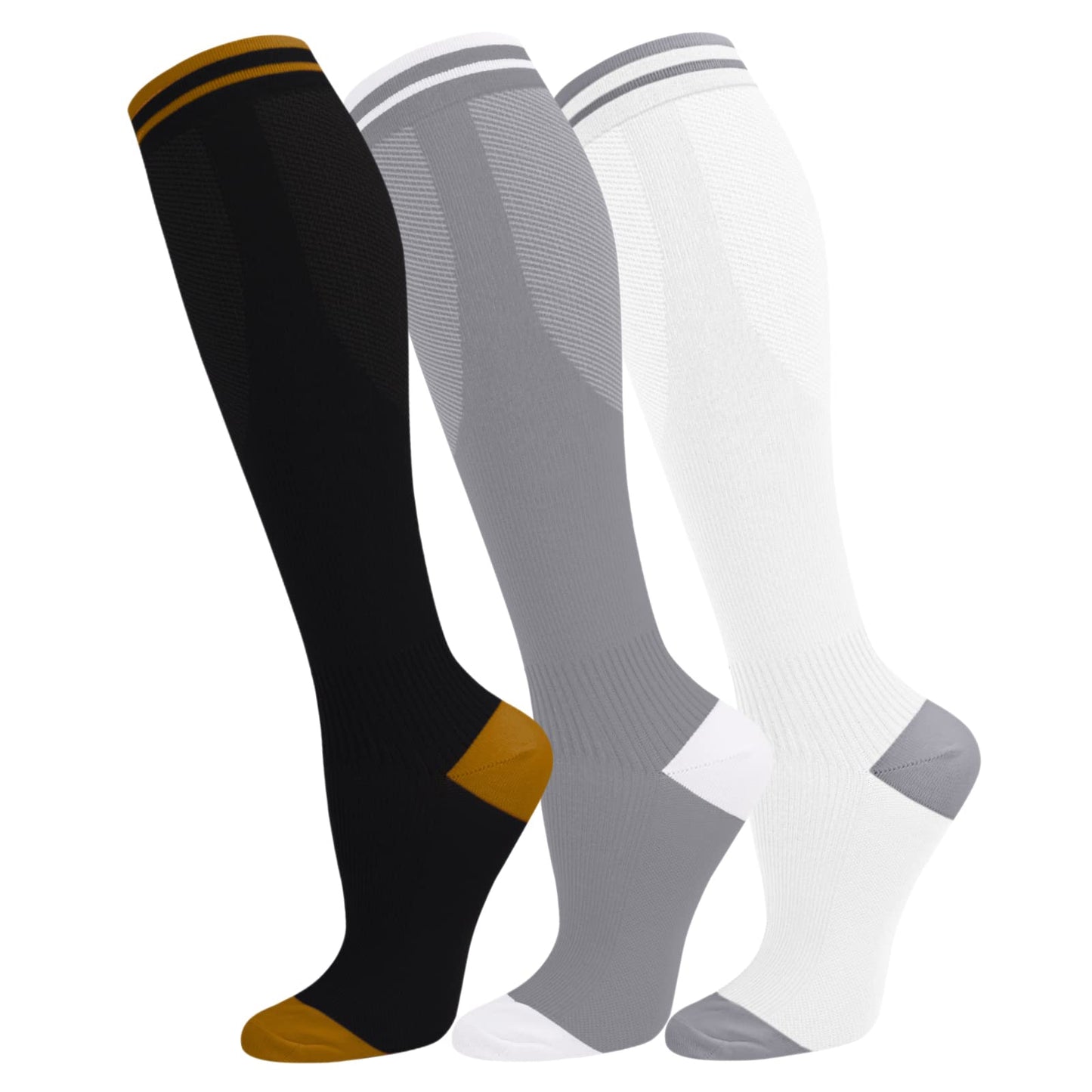 FuelMeFoot 3 Pack Copper Compression Socks - Compression Socks Women & Men Circulation - Best for Medical,Running,Athletic