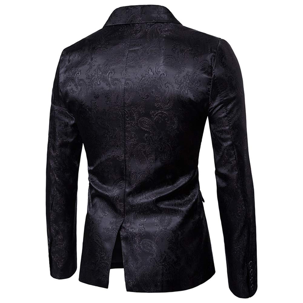 Cloudstyle Mens 2 Piece Paisley Dress Suit One Button Party Wedding Blazer Pants Sets