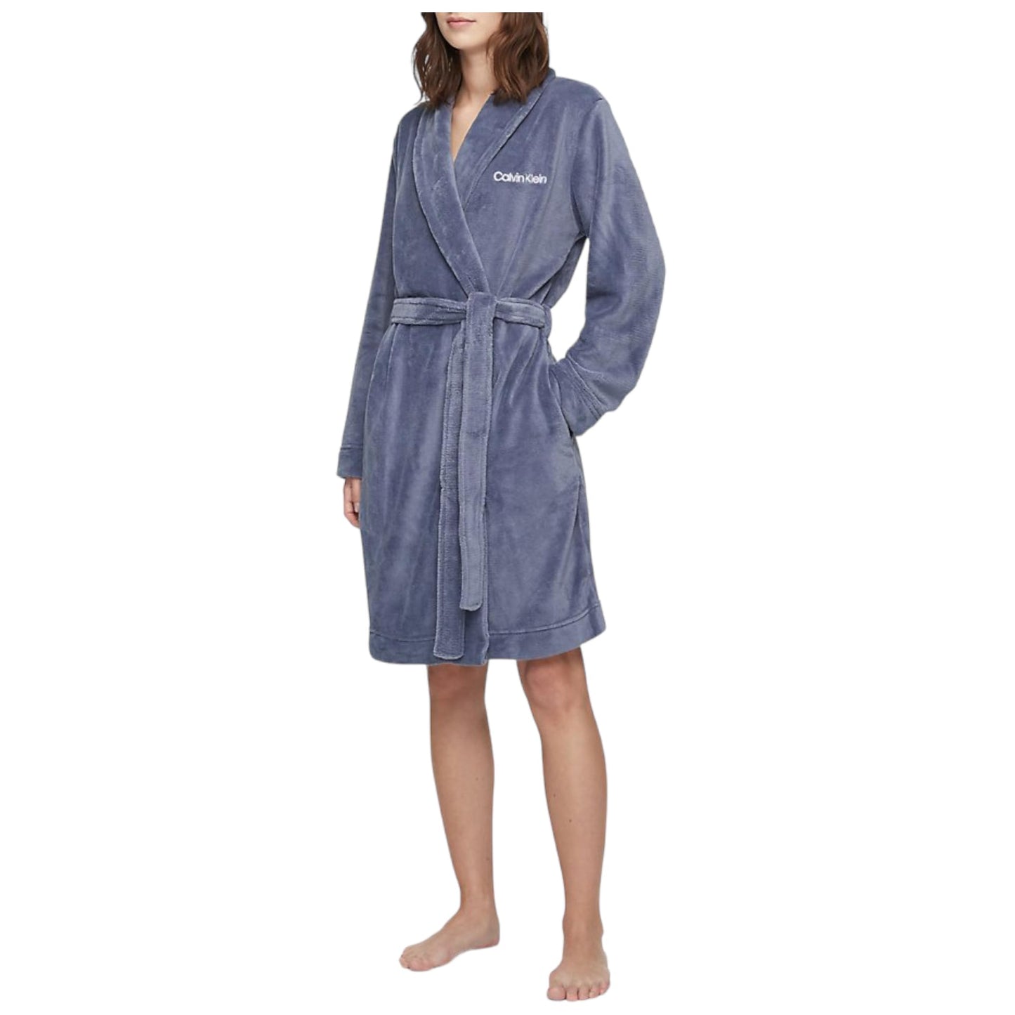 Calvin Klein Women's Logo Belted Fluffy Soft Robe