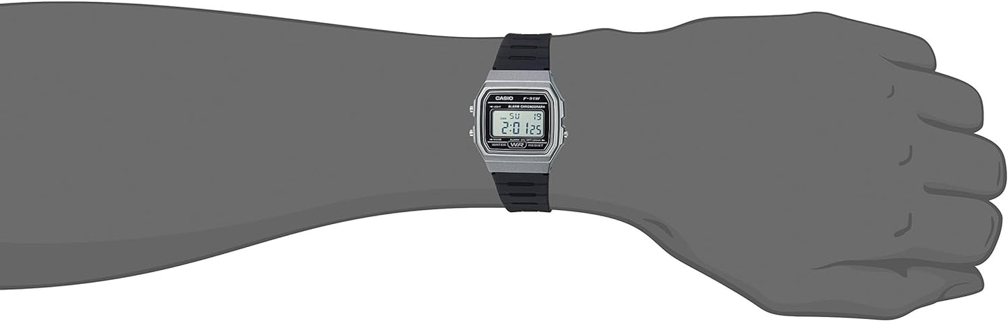 Casio Classic F91W Series Quartz Watch | Water Resistant |1/100 Second Stopwatch | Daily Alarm | Hourly Time Signal |Auto Calendar |SS Caseback |12/24-Hour Format