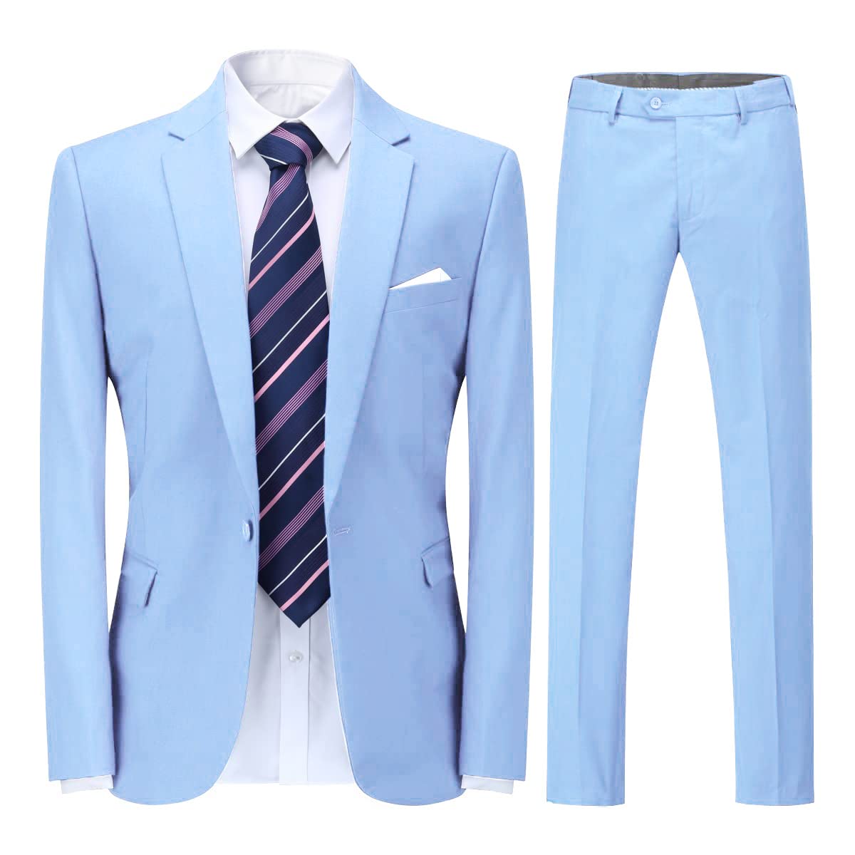 Cloudstyle Men's Suit Single-Breasted One Button Center Vent 2 Pieces Slim Fit Formal Suits