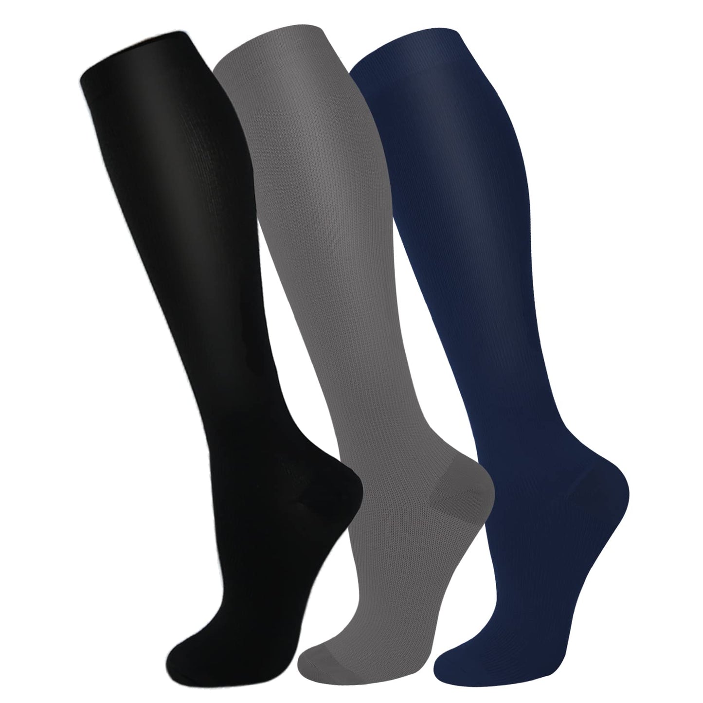 FuelMeFoot 3 Pack Copper Compression Socks - Compression Socks Women & Men Circulation - Best for Medical,Running,Athletic